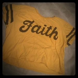 XL yellow faith crop top
